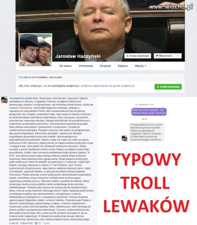 Typowy troll lewaków.