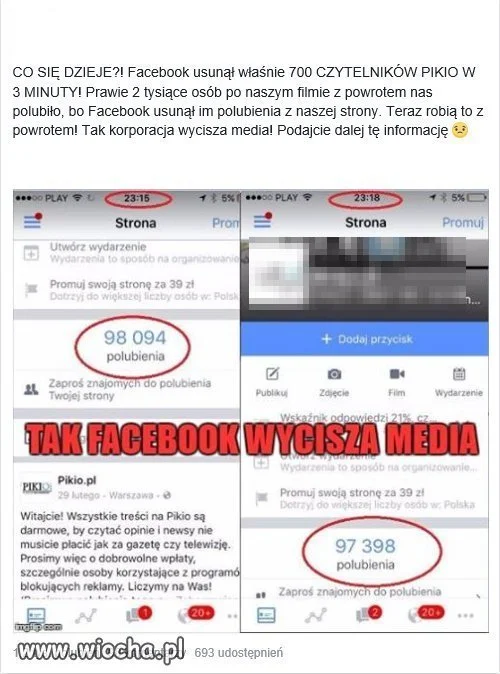 Face-zbók usuwa polubienia