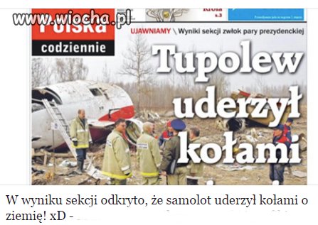 Bo nawet jak była to katastrofa