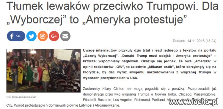 Wygrana Trumpa i ból doopy ścierwomediów.