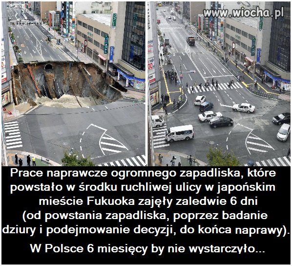 W jednym kraju można w tydzień załatać krater