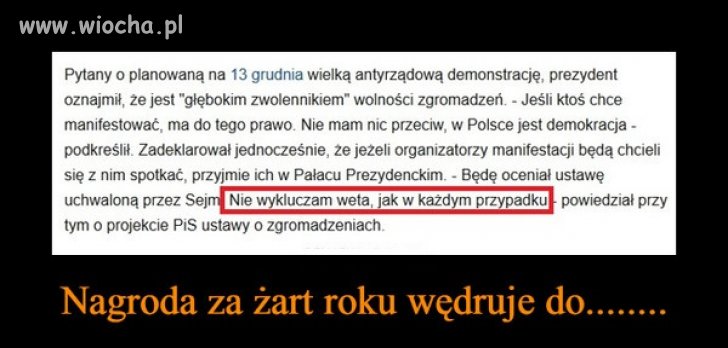 To raczej żenada roku a nie żart