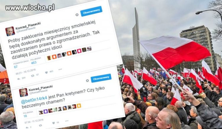 Piasecki wściekły na internautę.