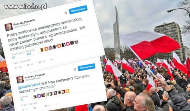 Piasecki wściekły na internautę.