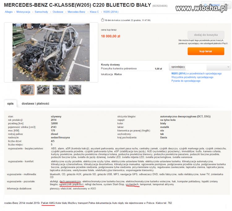 Merc. Biały. Pakiet AMG