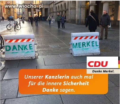 Rodowici Niemcy dziękują Merkel.
