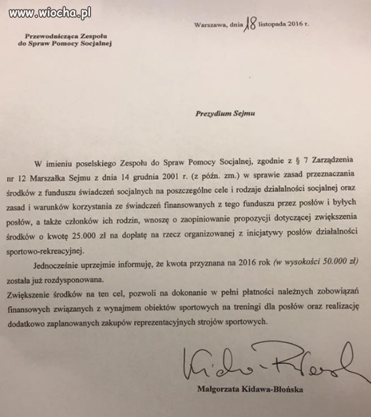 Wiedzą wszyscy posłowie