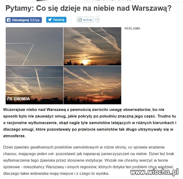 Za "chemtrailsami" są już tylko reptilianie 