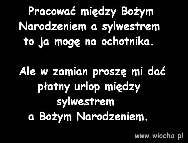 Praca między Bożym Narodzeniem