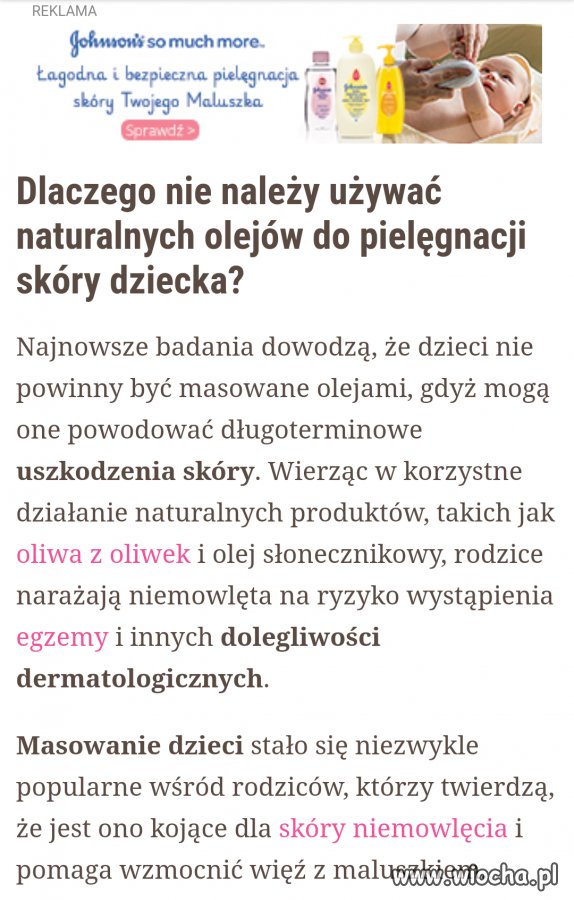 Naturalne olejki DLA dzieci sa zle...