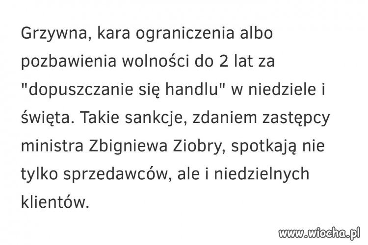 Za kupionego batonika w niedziele 2 lata więzienia