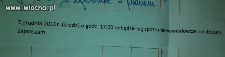 Zebranie w szkole podstawowej