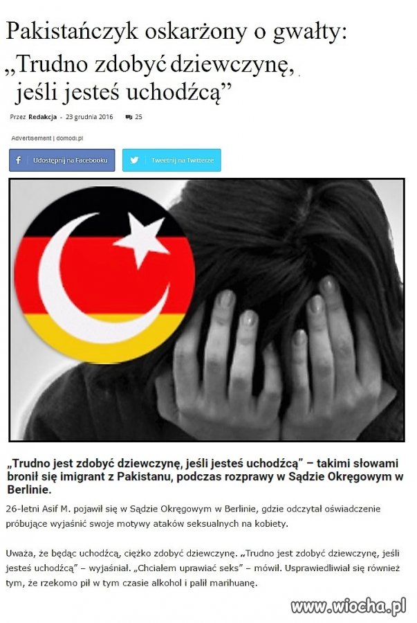 Biedny uchodźca w Niemczech.