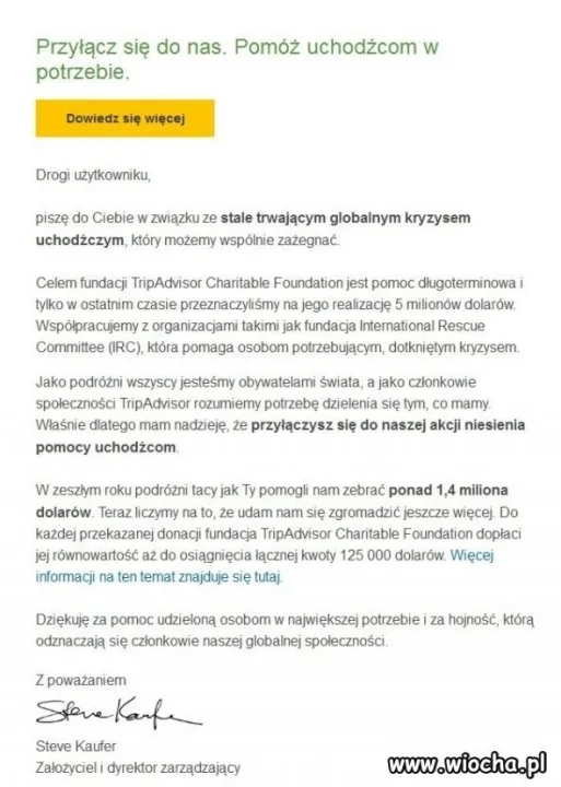 Spam od TripAdisvior