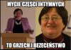 Pewnie tylko w sobotę,wodą święconą