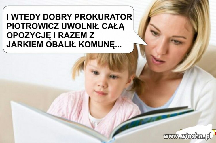 Pis czyta dzieciom 