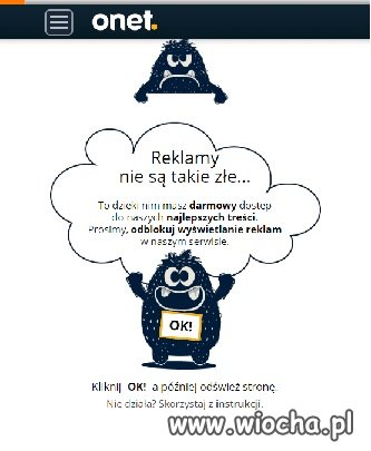 Onet blokuje serwis