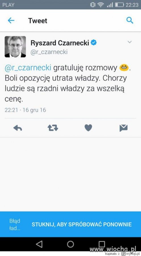  Poseł PiS zapomniał się przelogować i składa