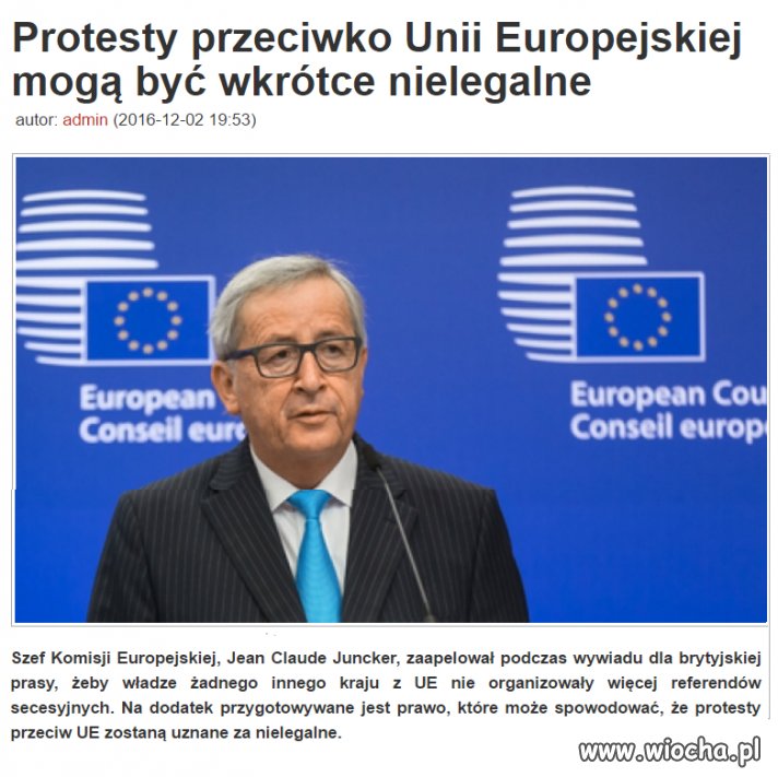 Protesty przeciwko UE wkrótce nielegalne ?