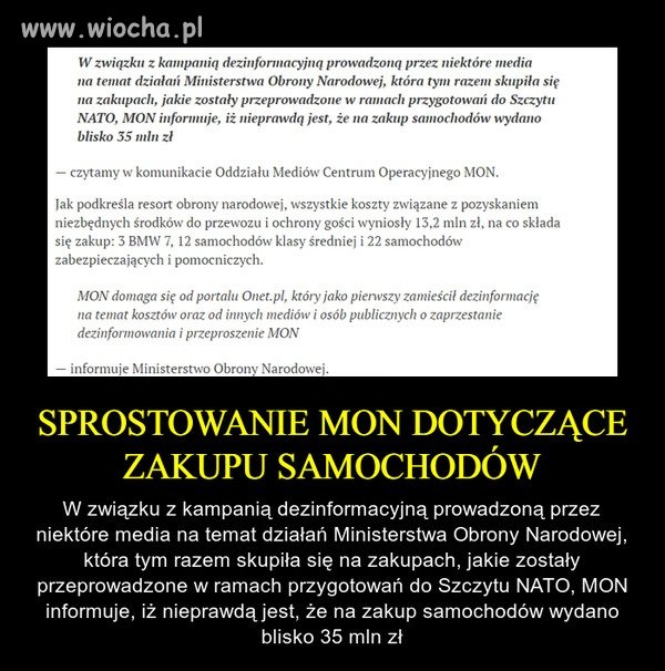 Sprostowanie MON