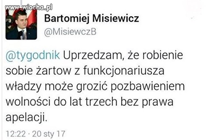 "funkcjonariusz władzy" ostrzega