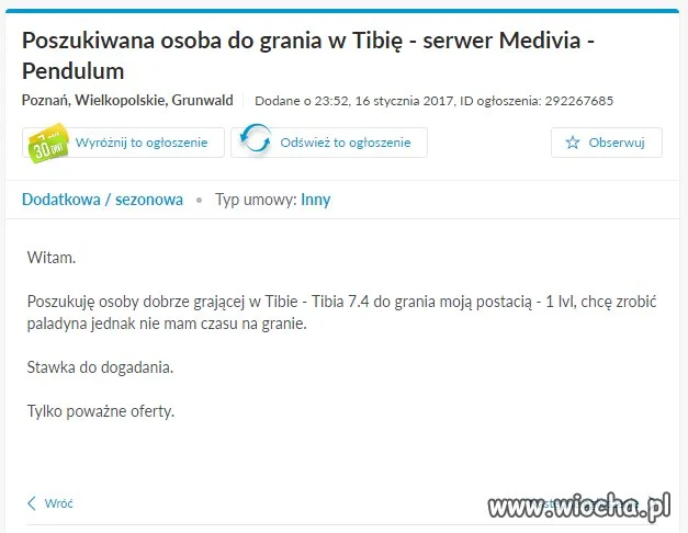 Oferta o pracę