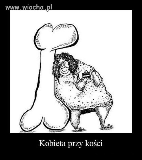 Kobieta przy kości