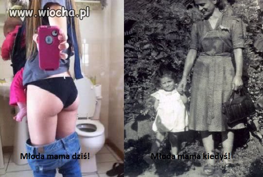 Młoda mama 2017 vs 1945 