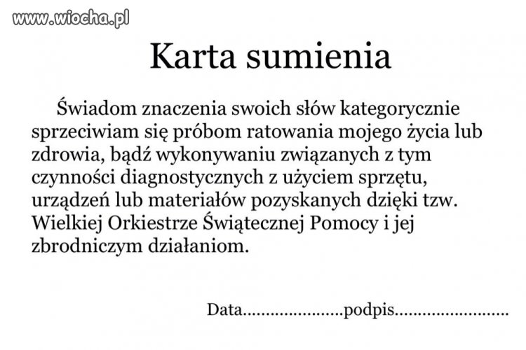 Dla tych ktorym przeszkadza działalność WOŚP 