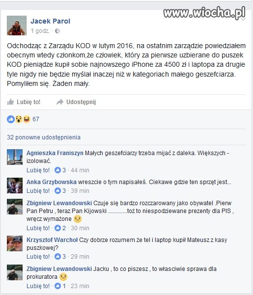 Współzałożyciel KOD'u zaczyna sypać Kijowskiego