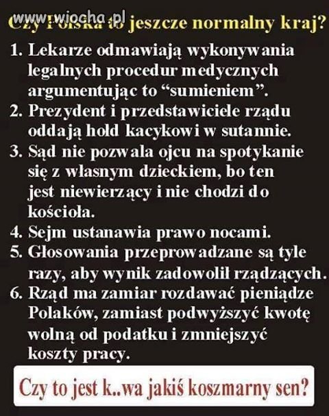 No i teraz mamy naprawdę teoretyczną Polskę