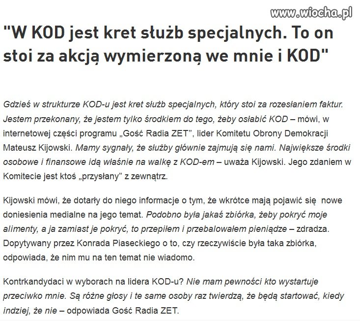 Wiedziałem, że to Kaczyński wystawił faktury