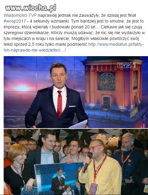 Wzmianka TVP o WOŚP...w 14 sekundach