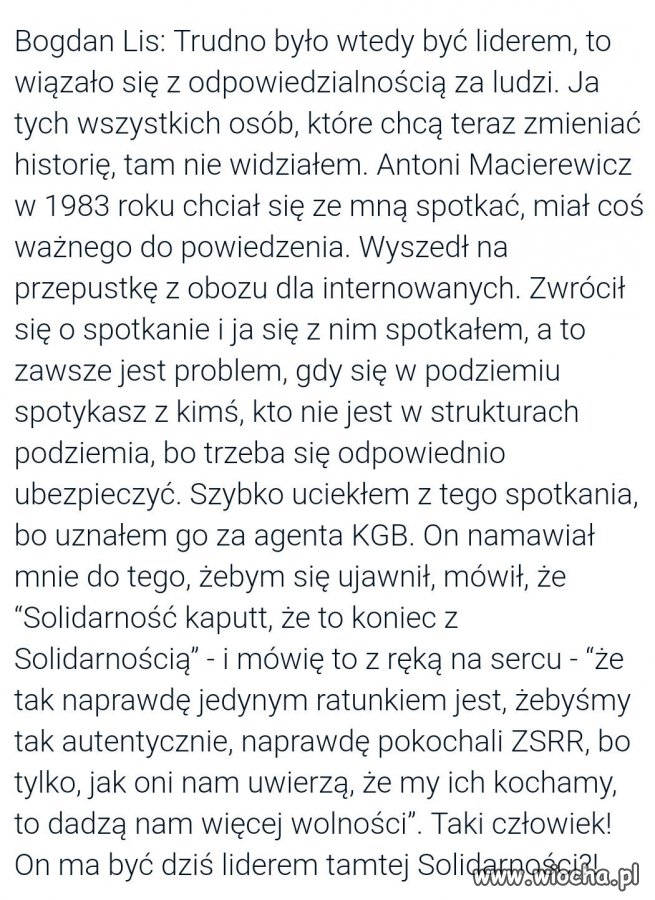 Bohater solidarności z PiS 