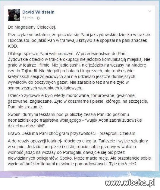 David Wildstein ostro o Magdzie Cieleckiej