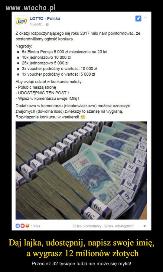 Fałszywa strona Lotto