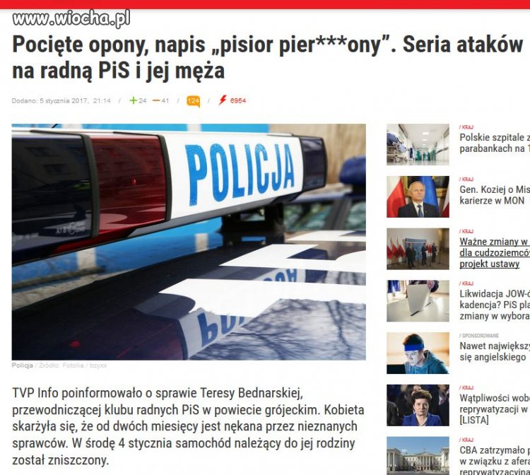 Przebite opony znów w autach PIS