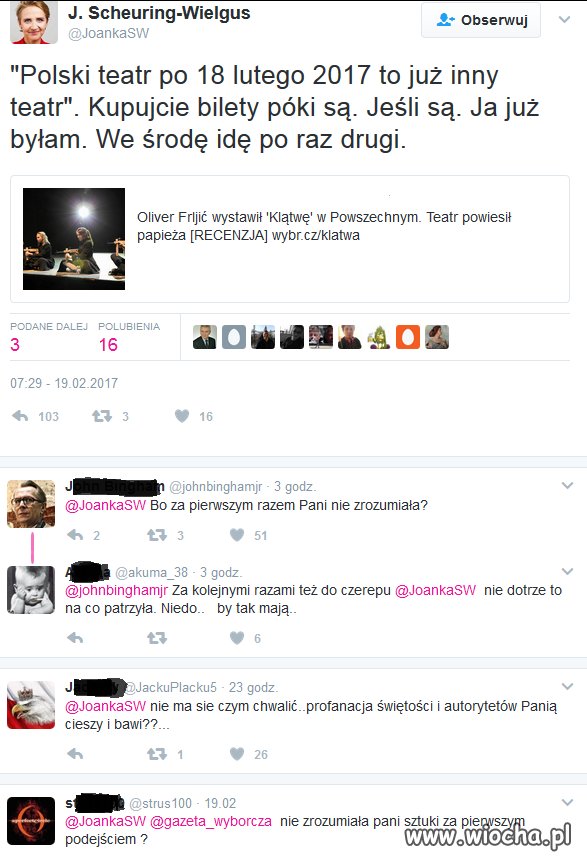 Pani posłance bardzo się spektakl spodobał.