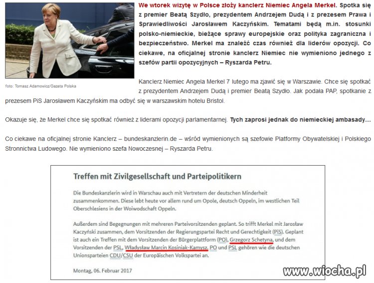 Bez Ryszarda P na spotkaniu z Merkel..
