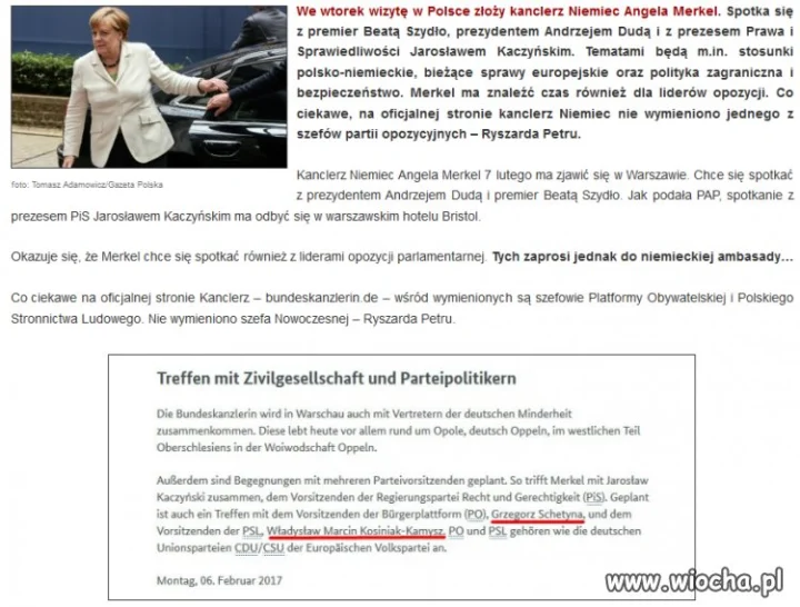 Bez Ryszarda P na spotkaniu z Merkel..