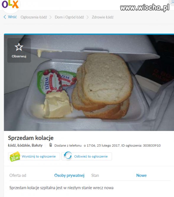 Kolacja szpitalna, zapraszam 
