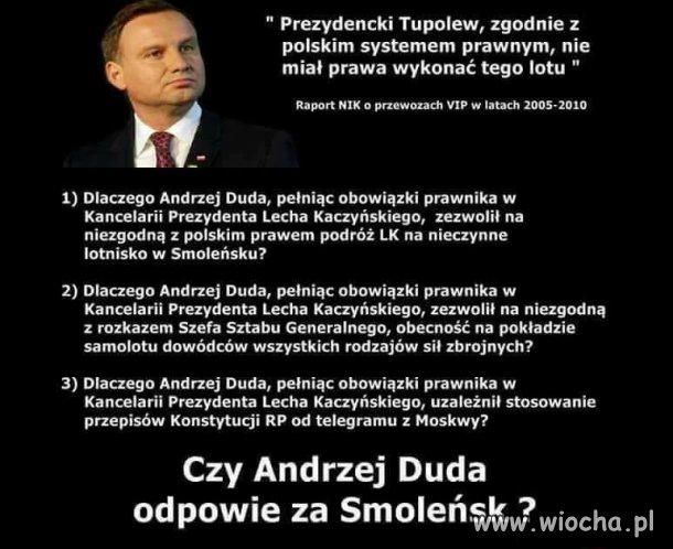 Czy Andrzej Duda odpowie za Smoleńsk