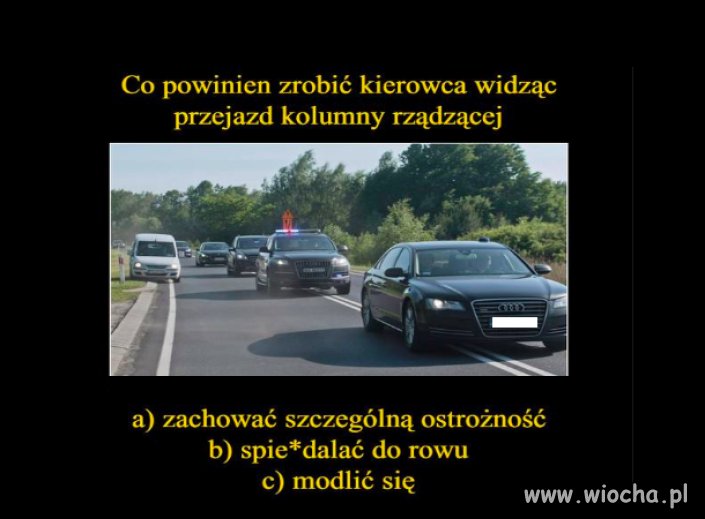 Pytanie TEST na prawo jazdy A B C