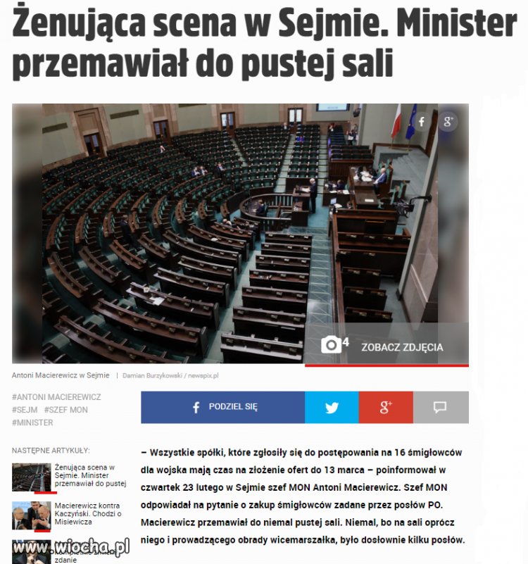 Minister MON Antoni M.przemawia do ???