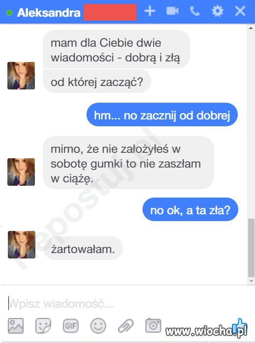 Ola żartuje