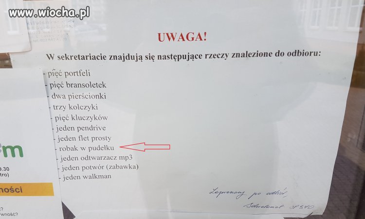 Znalezisko w pewnej szkole
