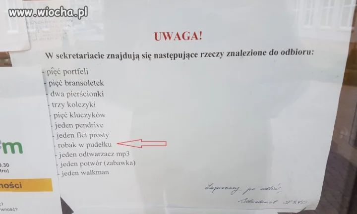 Znalezisko w pewnej szkole