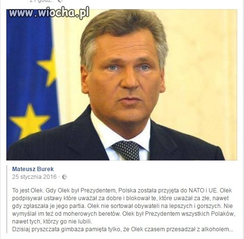 Najlepszy prezydent moich czasów i mimo wpadek z %