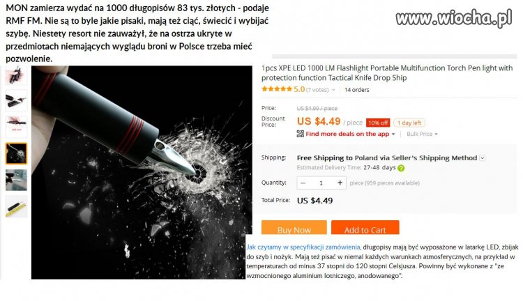 83zł za długopis wart 15zł
