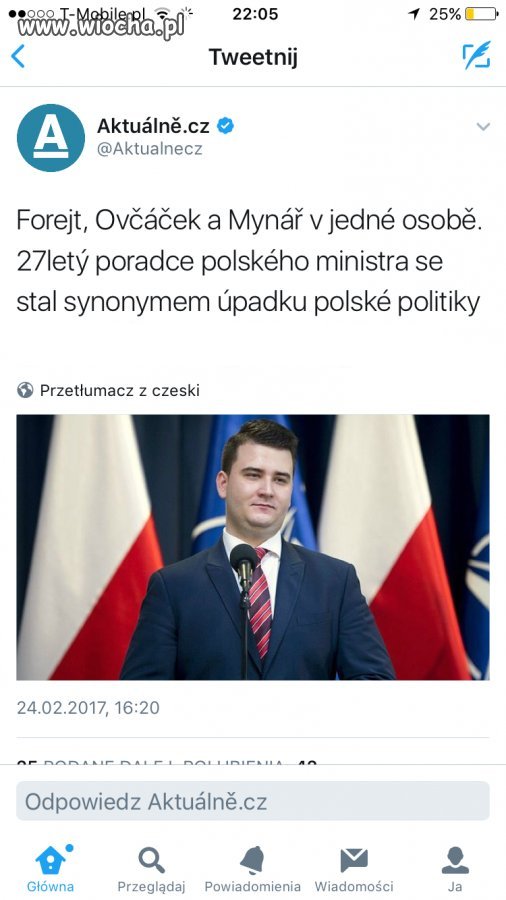 Czesi już wiedzą o Misiewiczu 